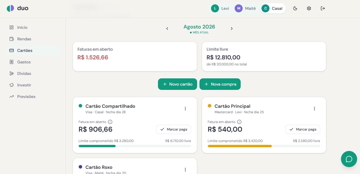 As parcelas caem na fatura certa sozinhas
