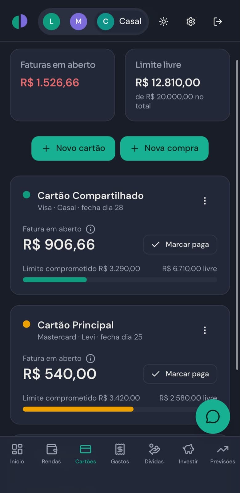 As parcelas caem na fatura certa sozinhas